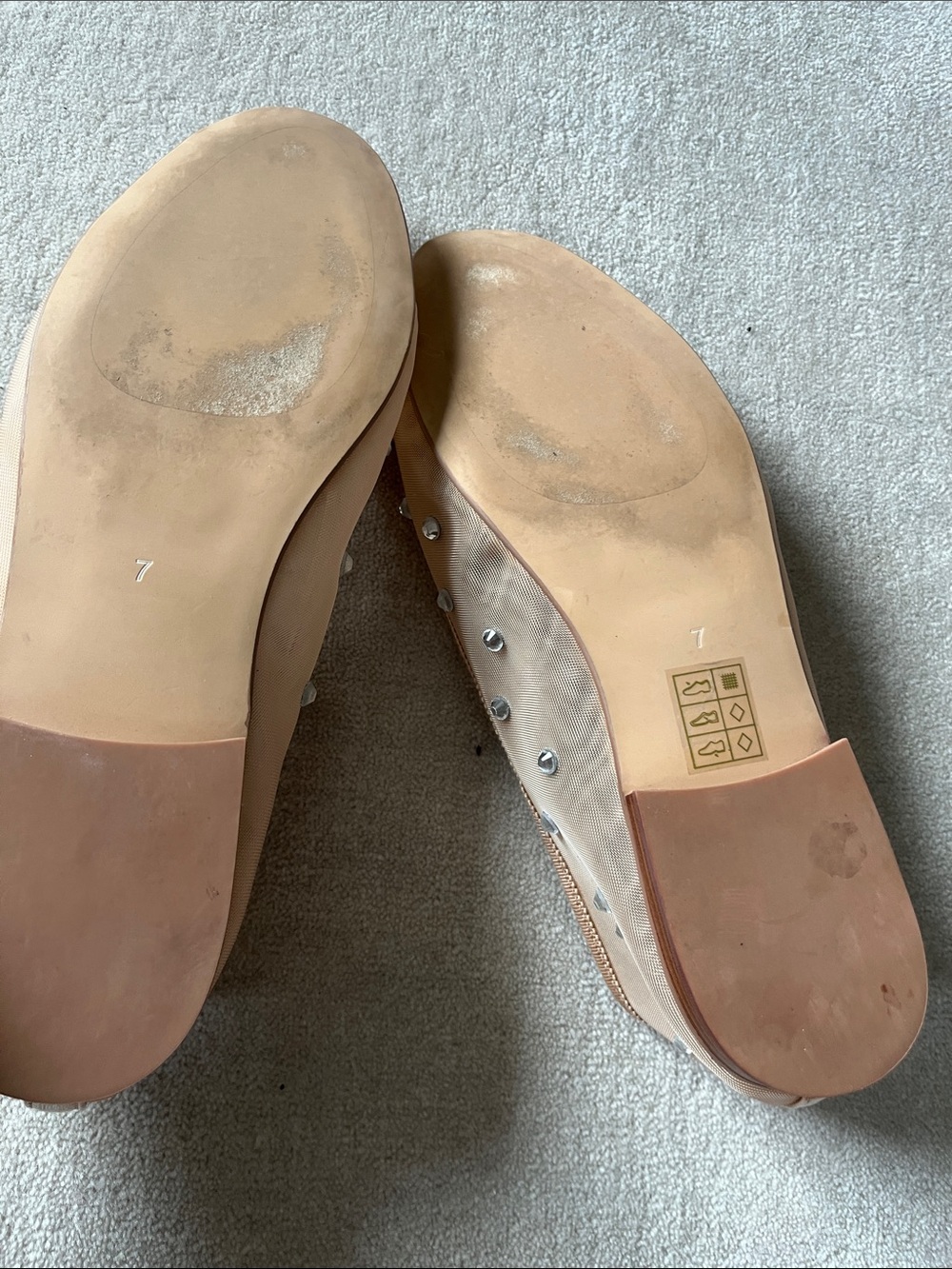 Jeffrey Campbell Nude Embellished Ballet Flats with Bow - Picture 4 of 5